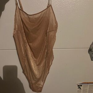 SKIMS Old Hollywood Glam Champagne Shimmer Bodysuit | Marilyn Monroe Vibes